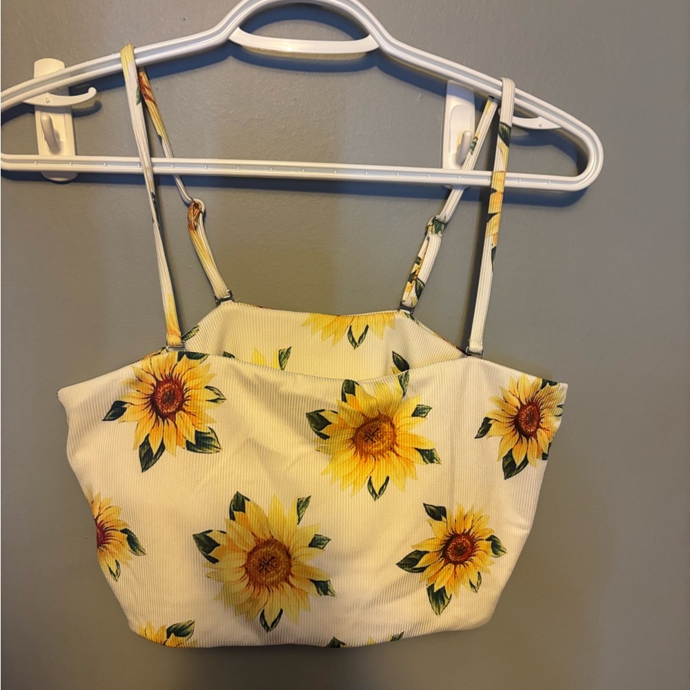 Zaful Sunflower Bikini Top